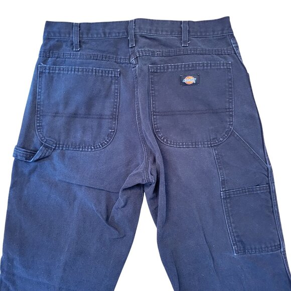 Vintage Dickies Carpenter Black Denim Jeans Work 32x32 Barn Chores Industrial - Picture 3 of 8
